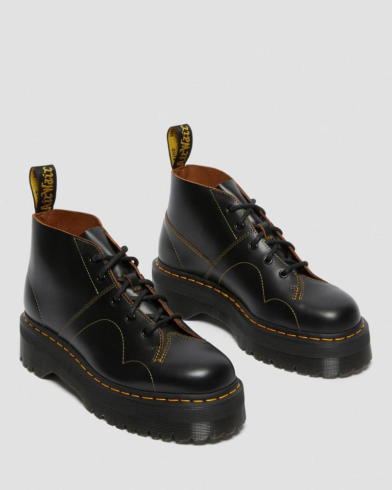 Women's Dr Martens Church Platform Monkey Boots Black | AU 226XYU